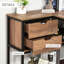 Bureau d'ordinateur en L avec tablettes de rangement, 2 tiroirs et structure industrielle en acier - noir / brun | Idée de cadeau