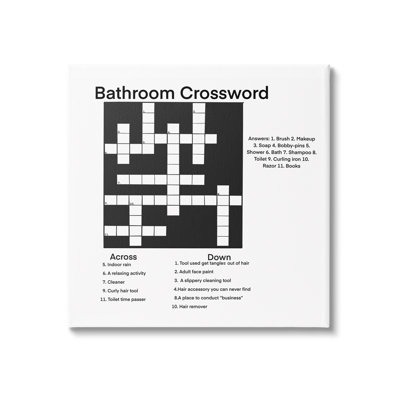 " Crossword Bathroom Puzzle Fun Toilet Game Sign " by Ashley Singleton