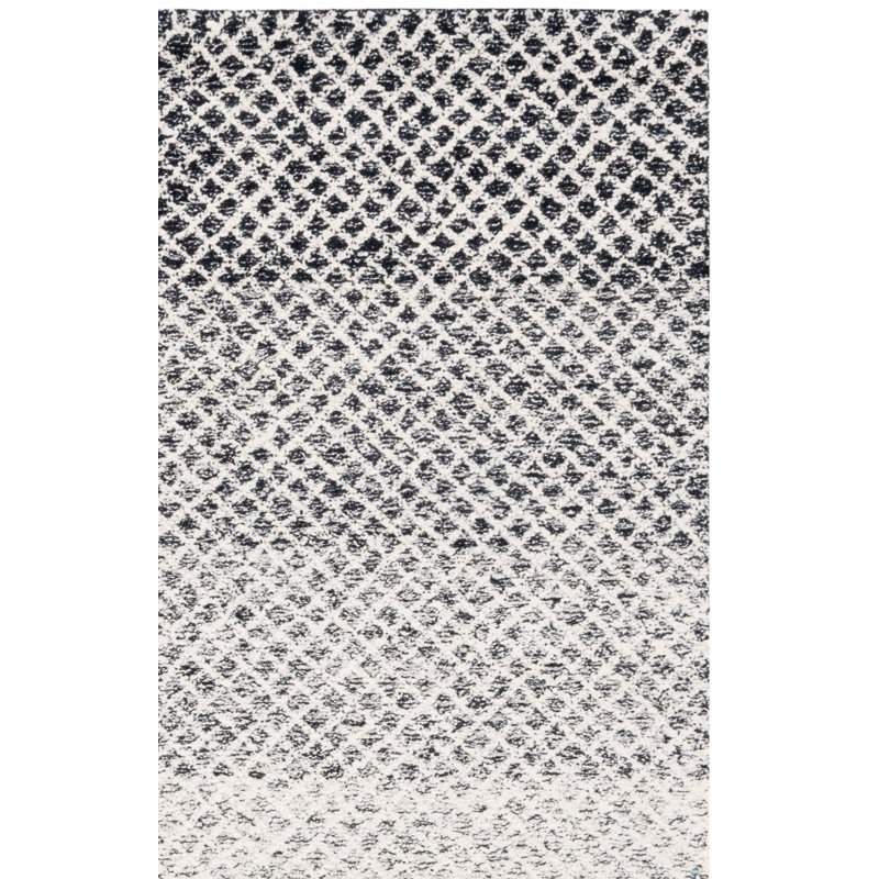 Tapis géométrique en laine et coton touffeté à la main Micro-Loop, Rectangle 6 pi x 9 pi