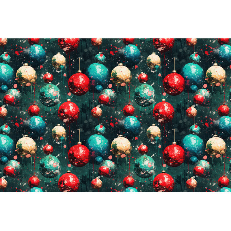 Christmas Shower Curtain Holiday Bathroom Décor Blue/Green/Red, H 84 po x l 70 po