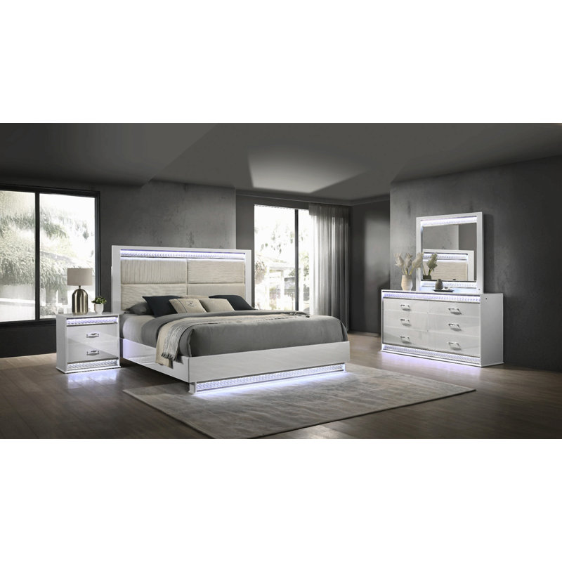 Table de chevet 2 tiroirs Glam