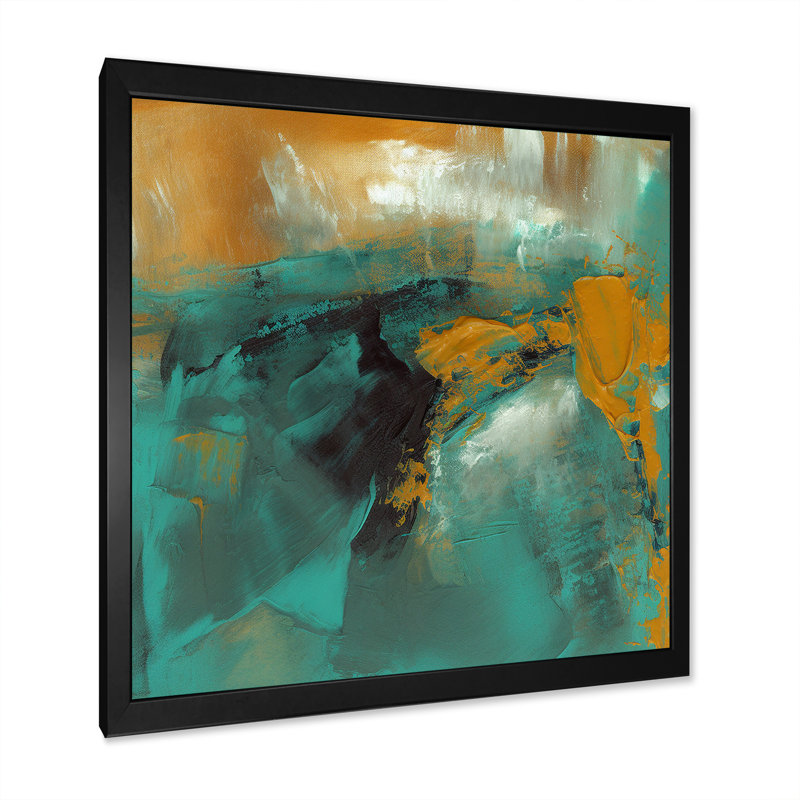 Teal Balance II - imprimé, Impression noire sur toile encadrée, H 16 po x l 16 po x P 1 po