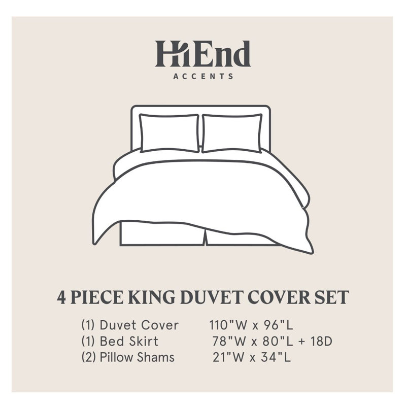 Ensemble de housse de couette Catalina, Housse de couette très grand + 4 pièces supplém