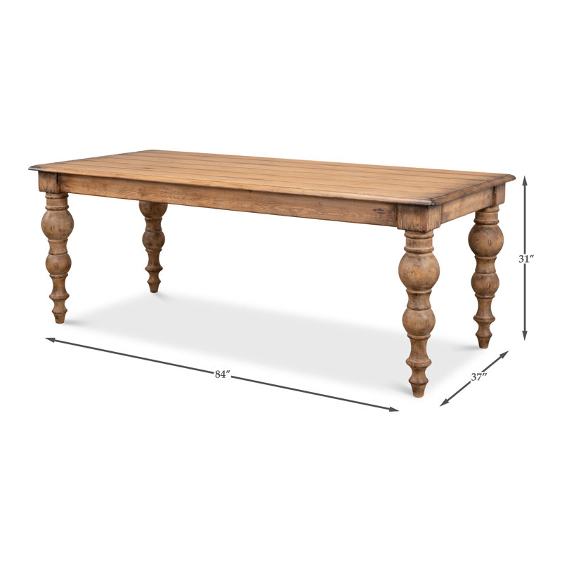 Bixby Pine Wood Dining Table, Brown