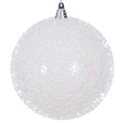 8" White Iridescent Bead Ball.