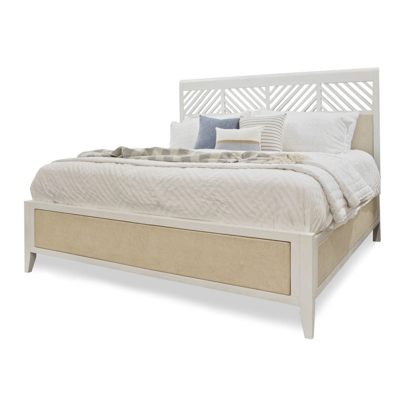 Miramar - Woven Bed - King - Sand and Stark White Finish, King