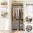 61'' - 92.6''  W Closet System with Wooden Drawers and Hanging Rods-272270760