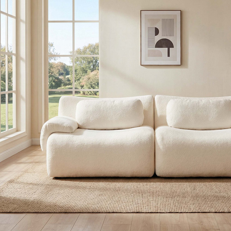 Canapé d'angle modulaire Cloud sans os, canapé en chenille, assise profonde et dossier offrant un bon soutien, base antidérapante, aucun assemblage requis