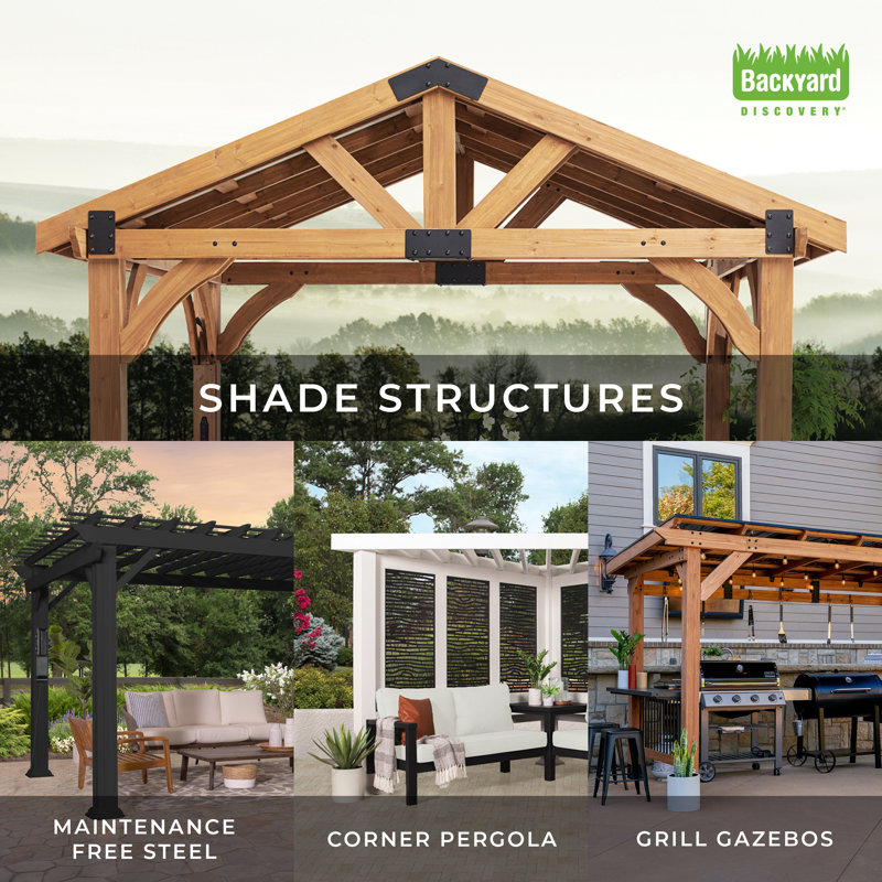 Pergola traditionnelle en acier 14 pi x 10 pi Backyard Discovery
