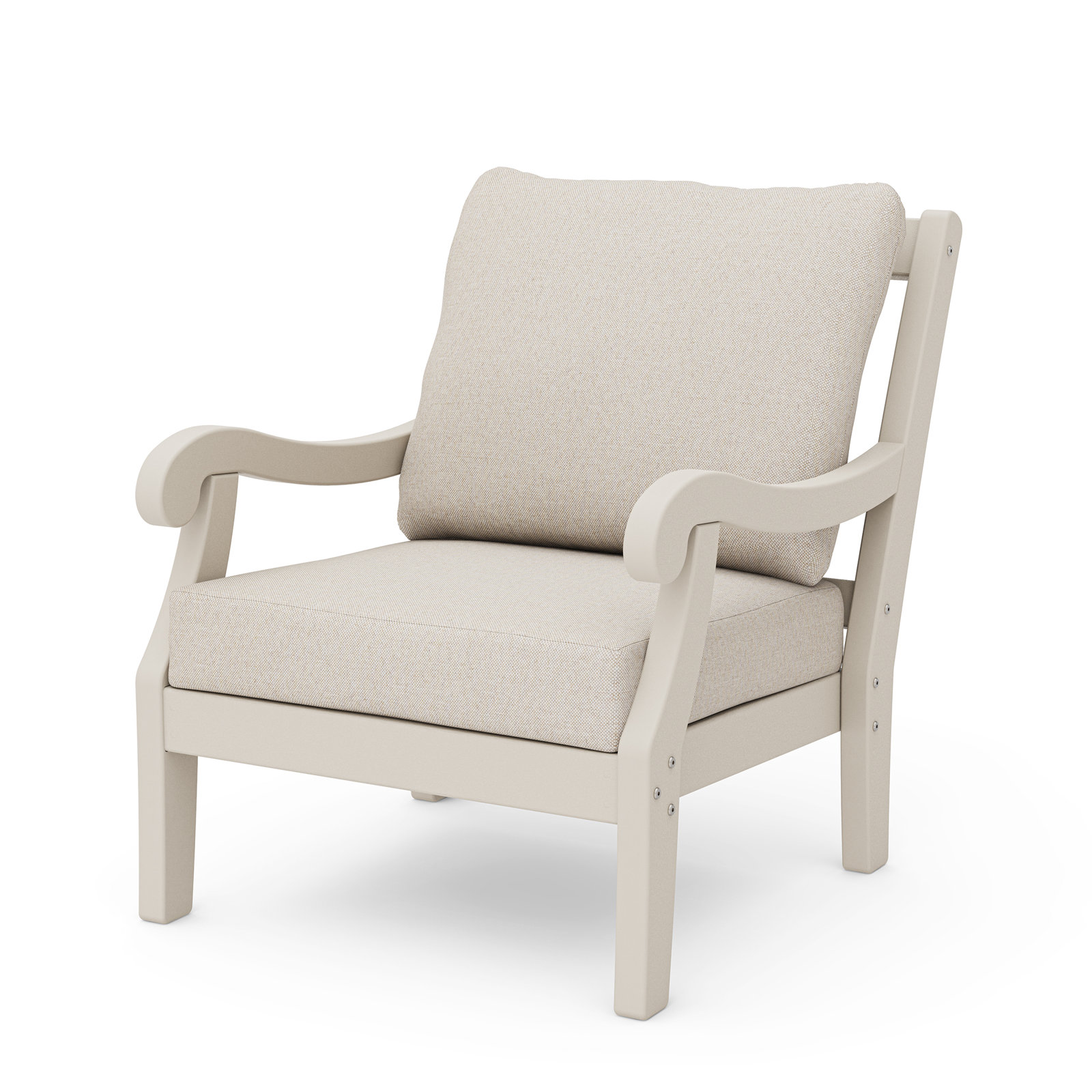 POLYWOOD x Birch Lane Verlyn 4-Piece Deep Seating Set with Loveseat, Dune Burlap Cushion/Sand Frame