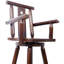 Tabouret de bar rustique - Fabrication en bois de sapin, chaise avec dossier décoratif en étoile, repose-pieds, accoudoir large, tabouret de cuisine rustique, chaise de bistro haute pour salle à manger, restaurant, pub, 4 pieds, couleur brune