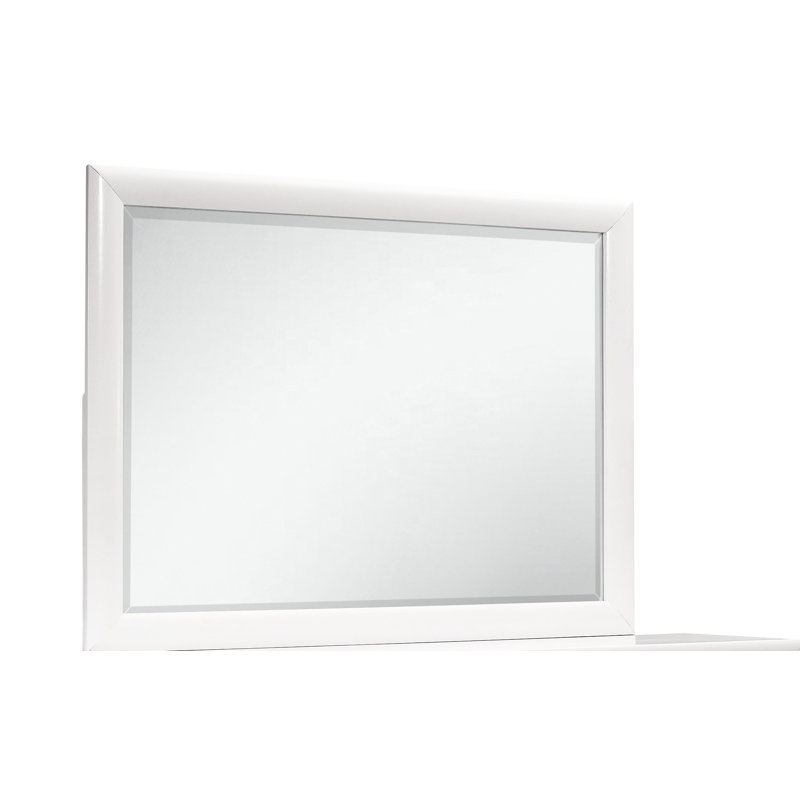 Adebayo Solid And Engineered Wood Square Dresser Mirror, White