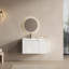 Meuble-lavabo de 36 po avec lavabo en résine, 2 portes à fermeture douce et 1 armoire latérale, conception à fixation flottante