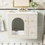 Meuble-lavabo 24 po: fixé au mur pour les petits espaces, lavabo en céramique, 1 porte à fermeture douce, 2 tiroirs profonds, peu encombrant, installation rapide, trop-plein Modern Decor 2, rangement pour porte en verre, assemblage, look