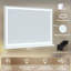 Grand miroir de maquillage lumineux, miroir grossissant 15X, port de charge USB, support de table / mural, pour salle de bain