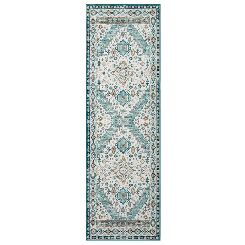 Machine Printed Area Rug, Rectangle 80 x 150 cm, Green
