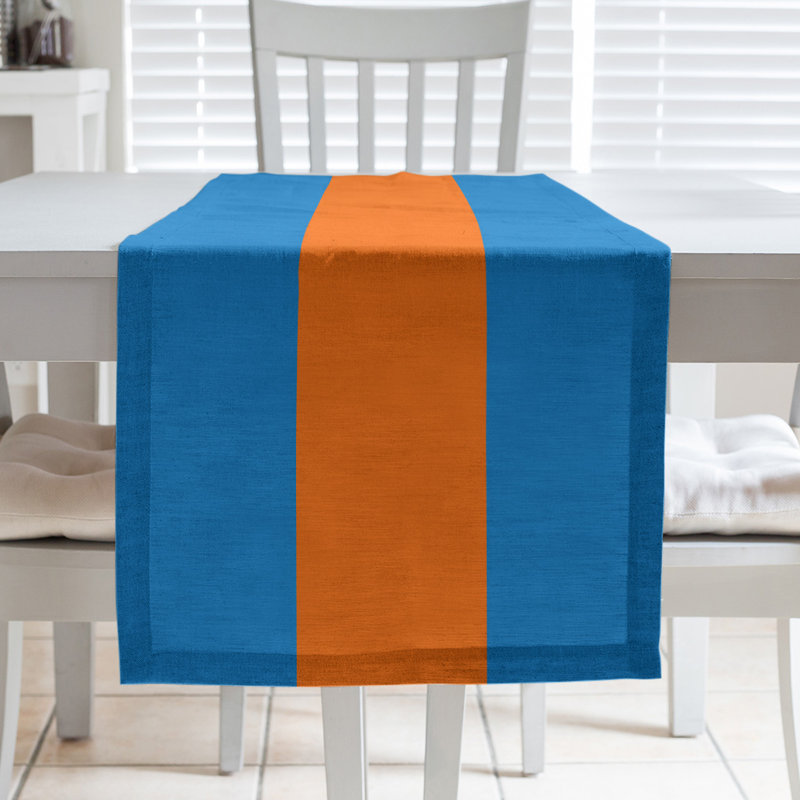 Chemin de table Seattle, 72 po x 16 po, Bleu / rouge-orange / bleu, Miami