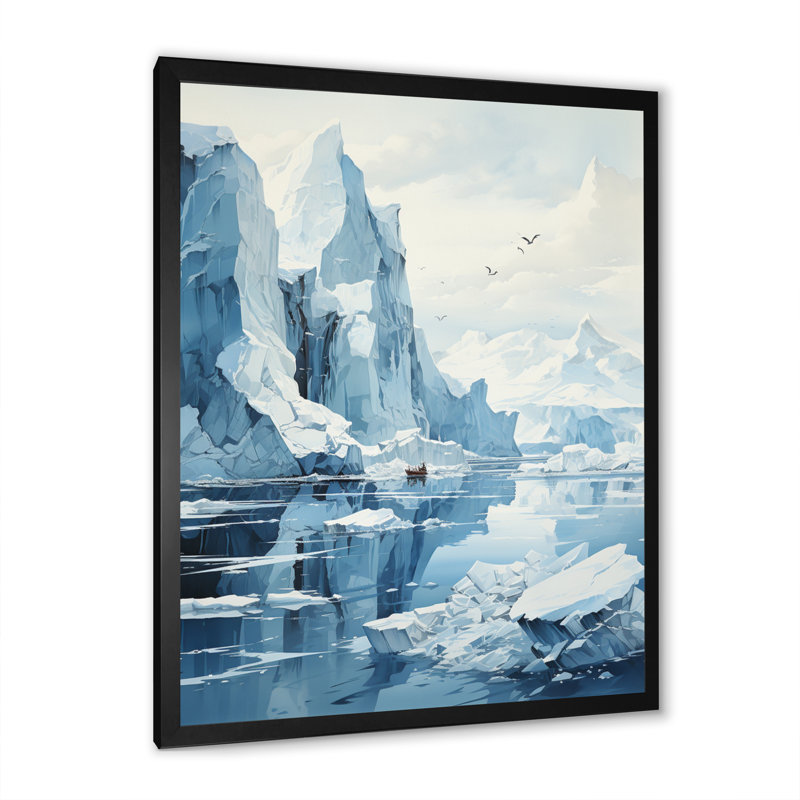 «Iceberg bleu», impression sur toile, Cadre photo noir, H 44 po x l 34 po x P 1,5 po