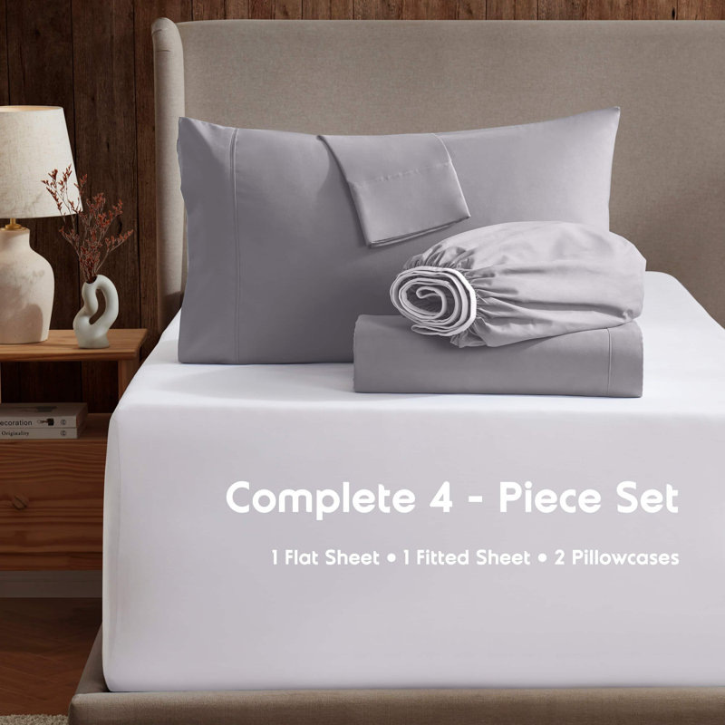 Ensemble de draps en microfibre Hotel Luxury, Simple TG, Light Grey Lavender