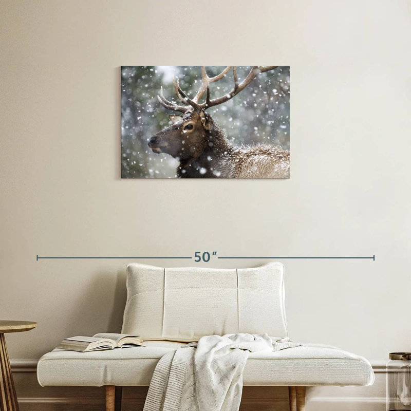 Winter Snow Elk, 20" H x 30" W