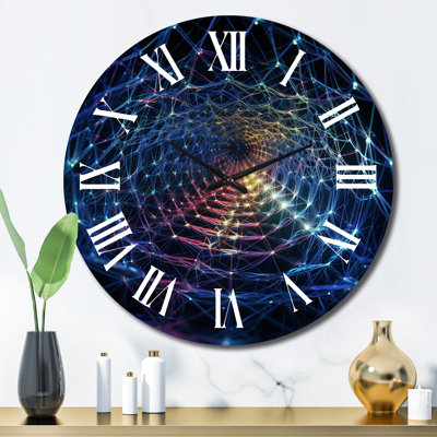 Futuristic Infinity Matrix I - Fractals Wall Clock