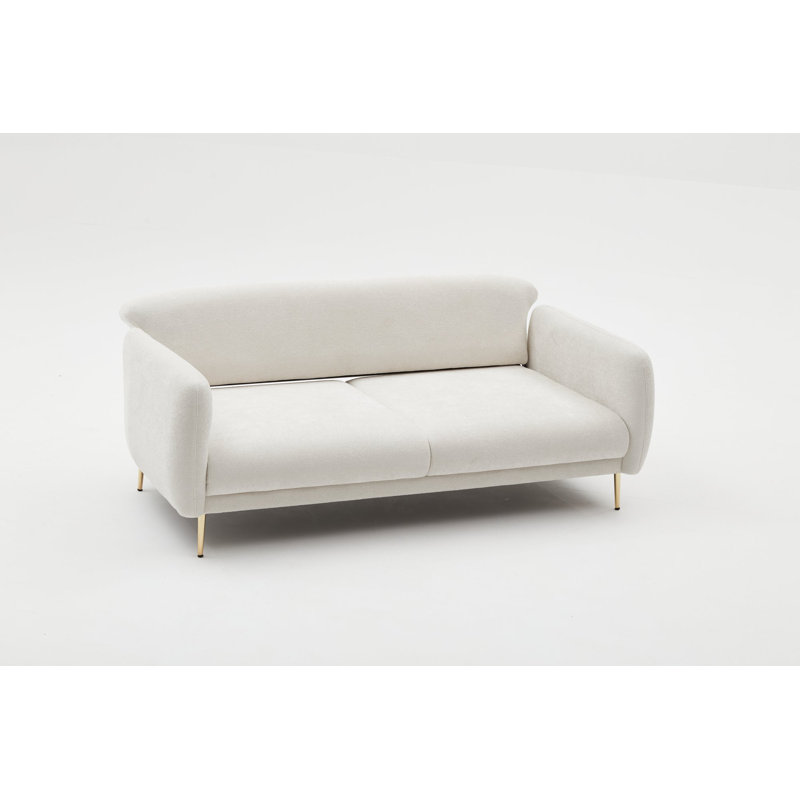 Canapé-lit tapissier Darron, 100 % polyester crème