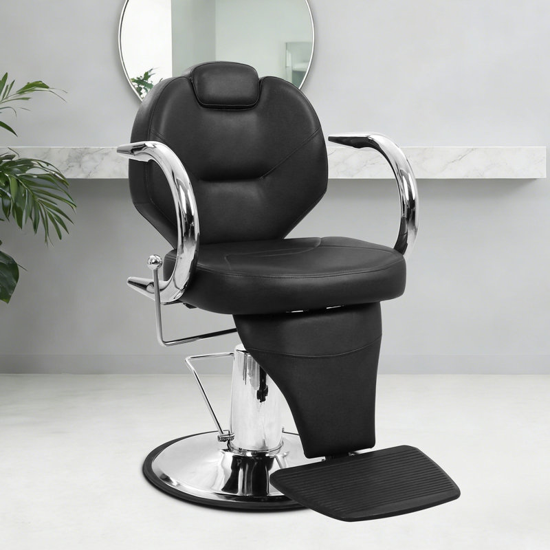 Professional 360° Swivel Reclining Salon Chair - Heavy Duty 330lbs Hydraulic Lounge Seat for Hair Stylists & Tattoo Artists, Adjustable Comfort Modern PU Leather Styling Furniture