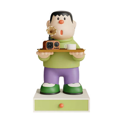 Cartoon Resin Floor-standing Ornament with Tray