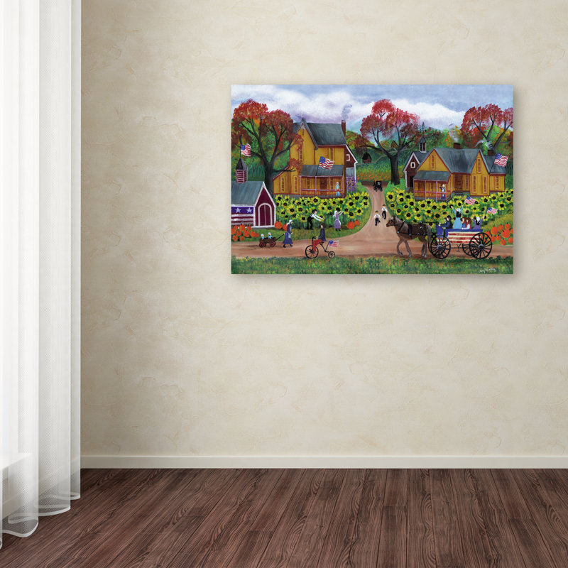 « american tournesol farm, célébration », reproduction sur toile tendue, H 12 po x l 19 po
