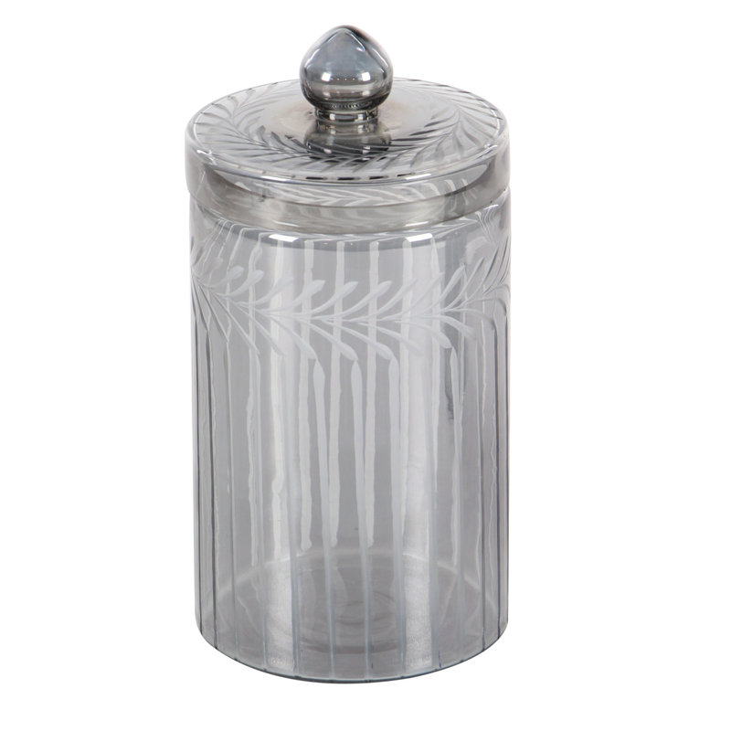 Glass Handmade Gray Decorative Jars Set