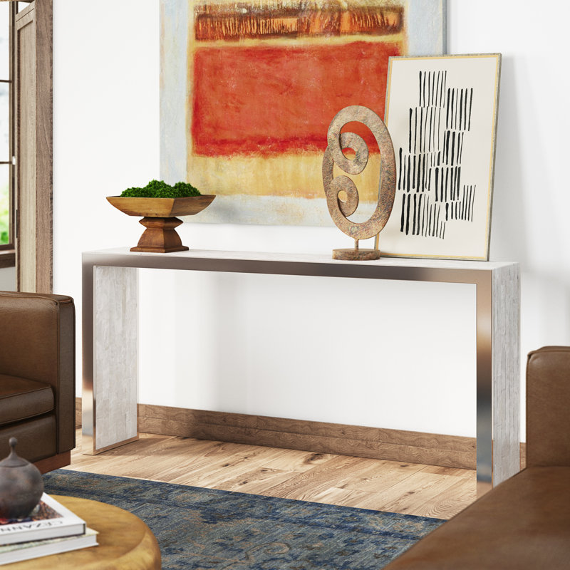 Melange 72'' W Stone Console Table