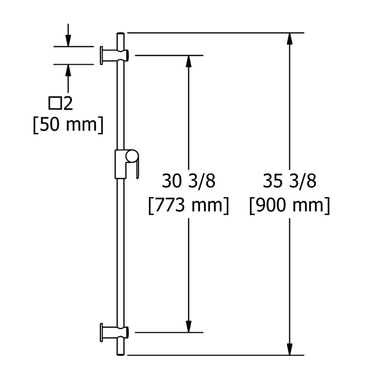 Riobel 35" Slide Bar, Brushed Nickel