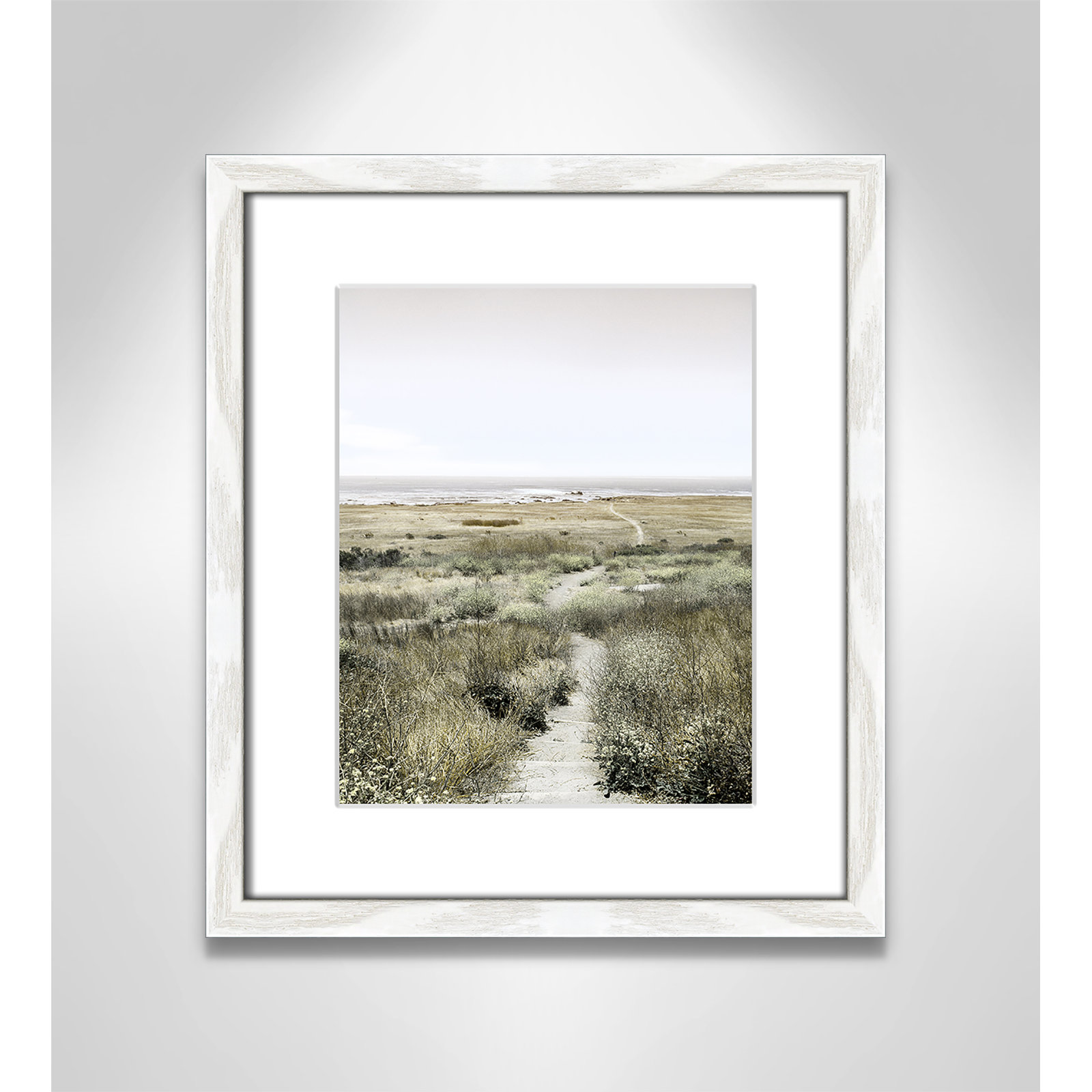 Toscani "Footpath to Paradise" Print, 13 W x 15 H x 0.75 D, White Wood Grain