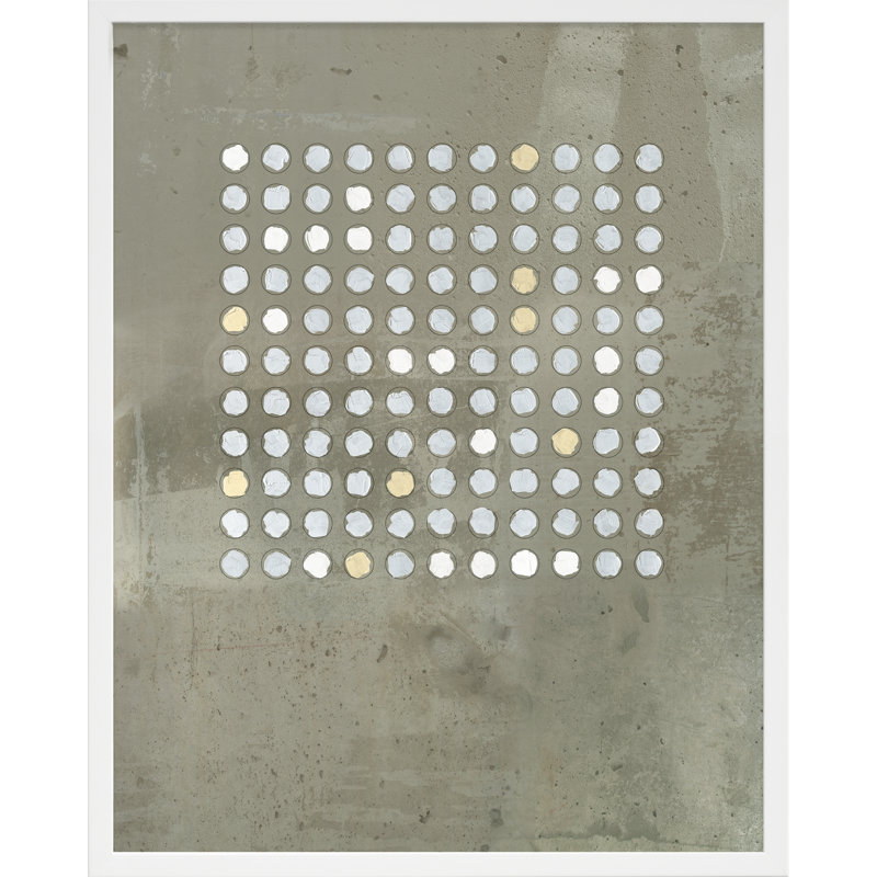 Circles In Squares 2 Painting by Jacques Pilon, White, 30" H x 24" W x 1.25" D