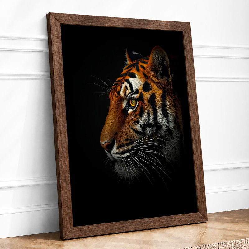 Tiger's Gaze Modern - Framed Print, Walnut, A4 - 29.7 x 21.0 cm