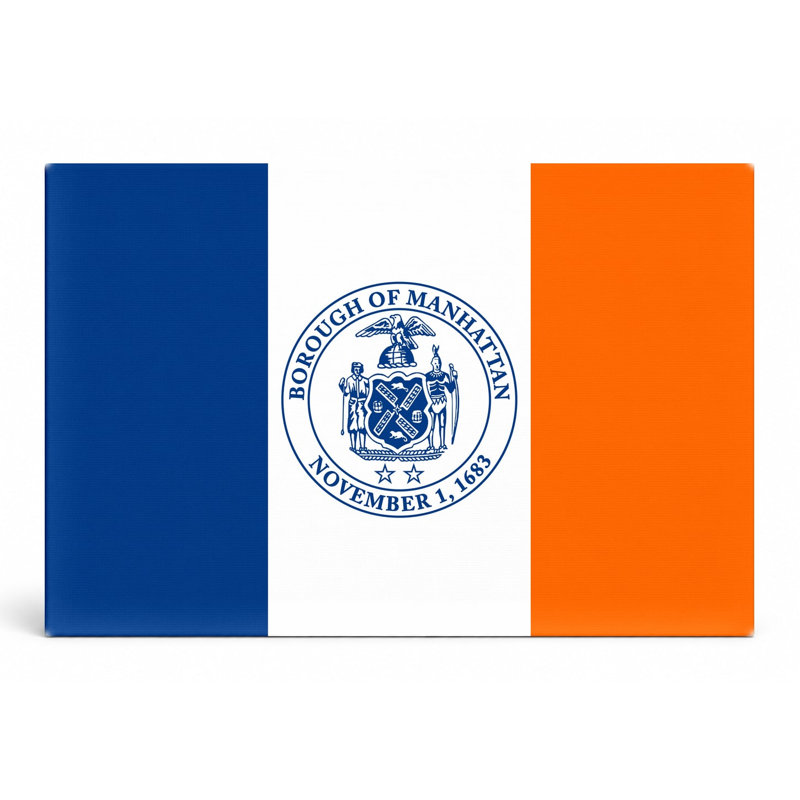 «Manhattan City Flag - Borough of Manhattan NYC», art mural sur toile, H 8 po x l 10 po