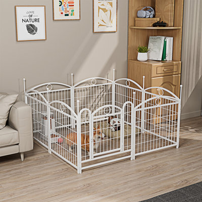 Parc pour chien intérieur 24 pouces 8 panneaux enclos en métal pour animaux de compagnie