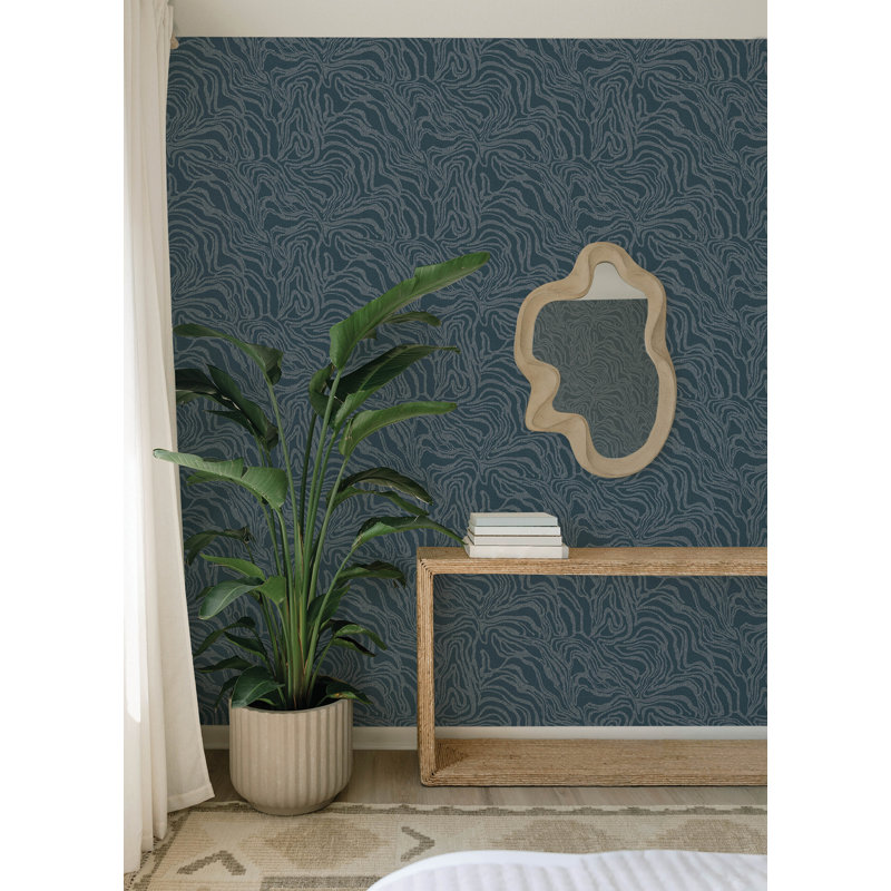 Papier peint marbré Massar, Bleu