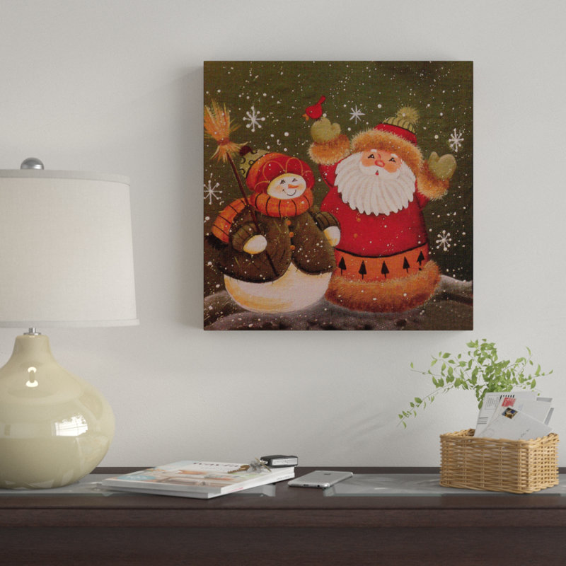 «Hanging With A Snowman», art sur toile, H 18 po x l 18 po x P 2 po