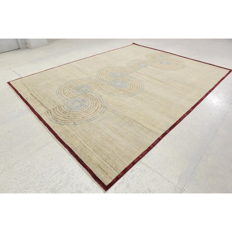 Contemporary One-of-a-Kind Rectangle 8' X 10'4" Hand Knotted Area Rug