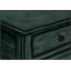 Charmante table d'appoint bleue antique avec tiroir de rangement et armoire, parfaite pour les chambres et les salons d'inspiration côtière.