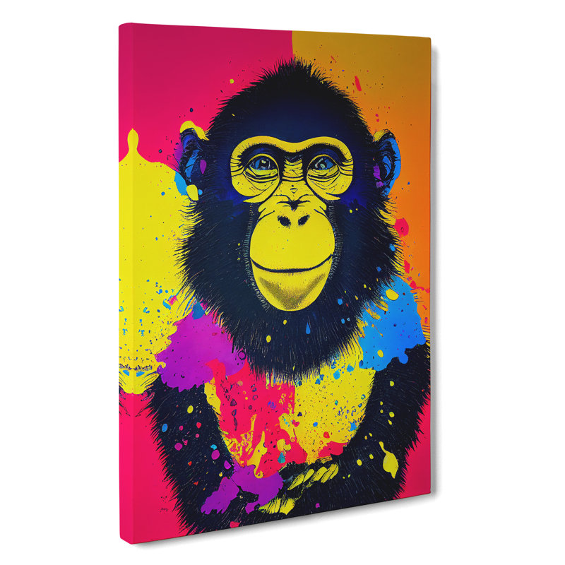 Splashed Monkey No.3 Abstract - Wrapped Canvas, 76cm H x 50cm W x 3cm D