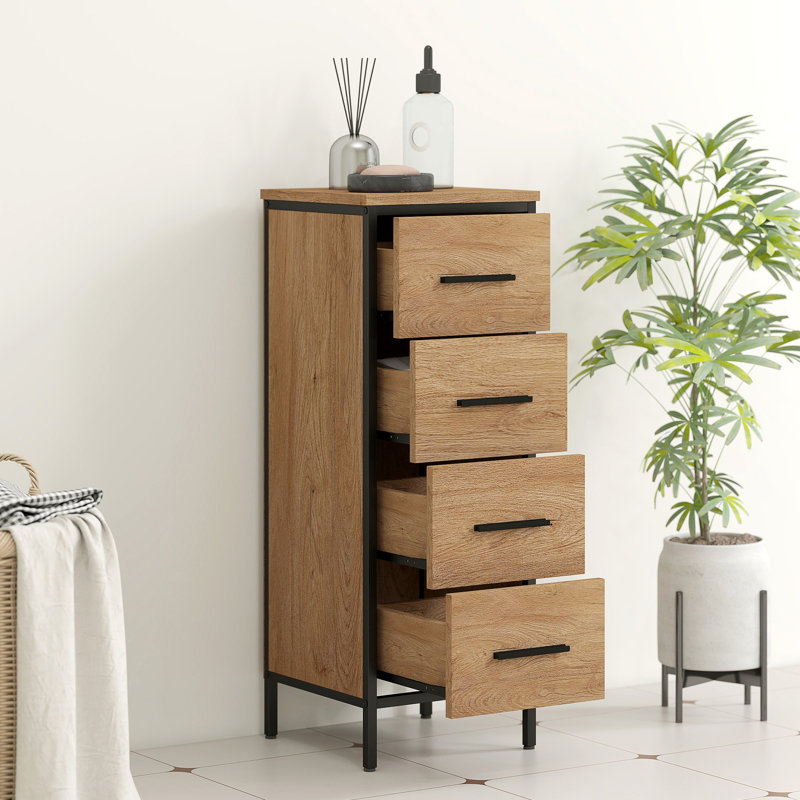 Manufactured Wood,Steel Freestanding Bathroom Cabinet