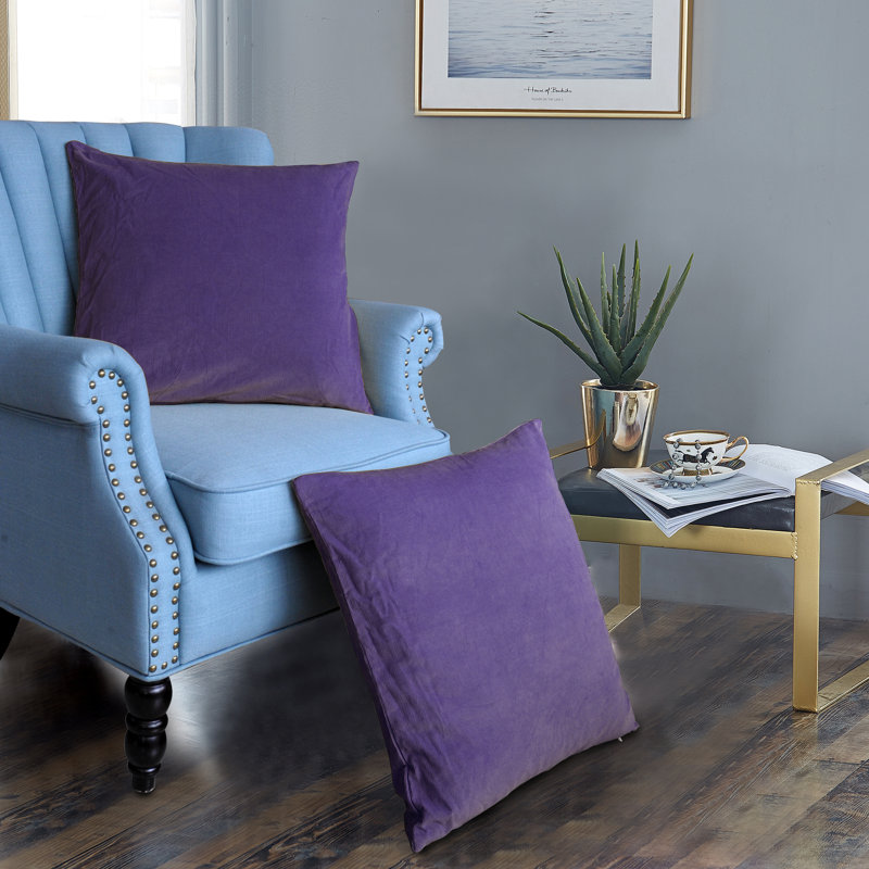 Housse de coussin carré, 20 po X 20 po, Violet chinois