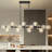 16 - Lights Mid Century Chandelier Black Sputnik Chandelier For Dining Room Linear Chandelier