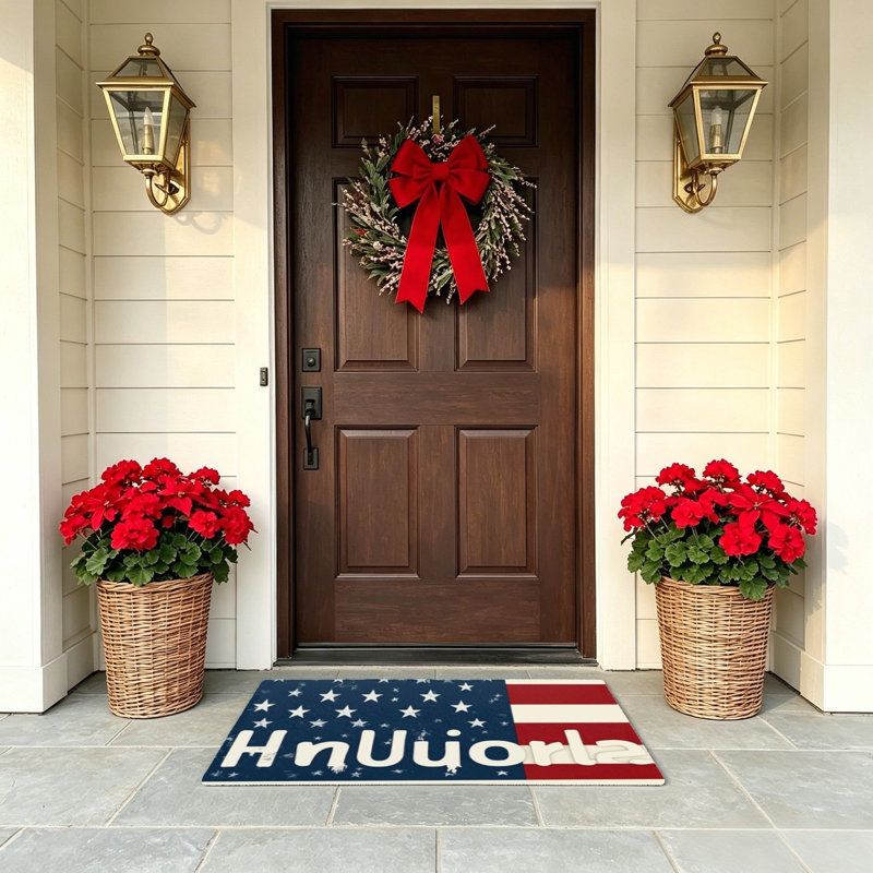 Tapis d'entrée rétro 24 po x 36 po avec drapeau américain