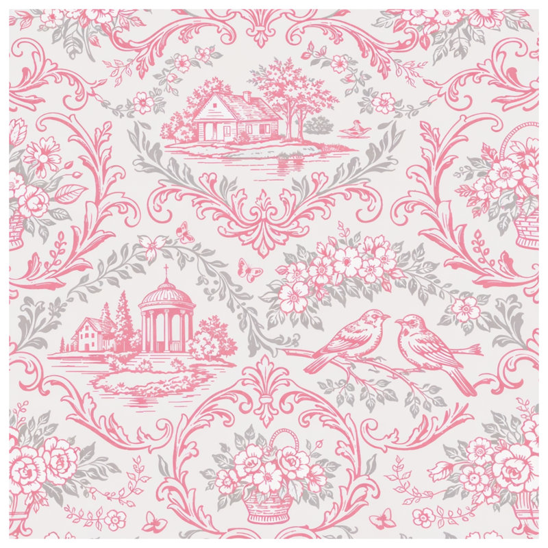 Pink Toile Comforter, Twin