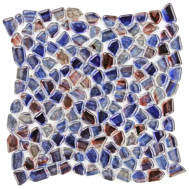 Komorebi 12x12 Pebble Polished Glass Mosaic Tile