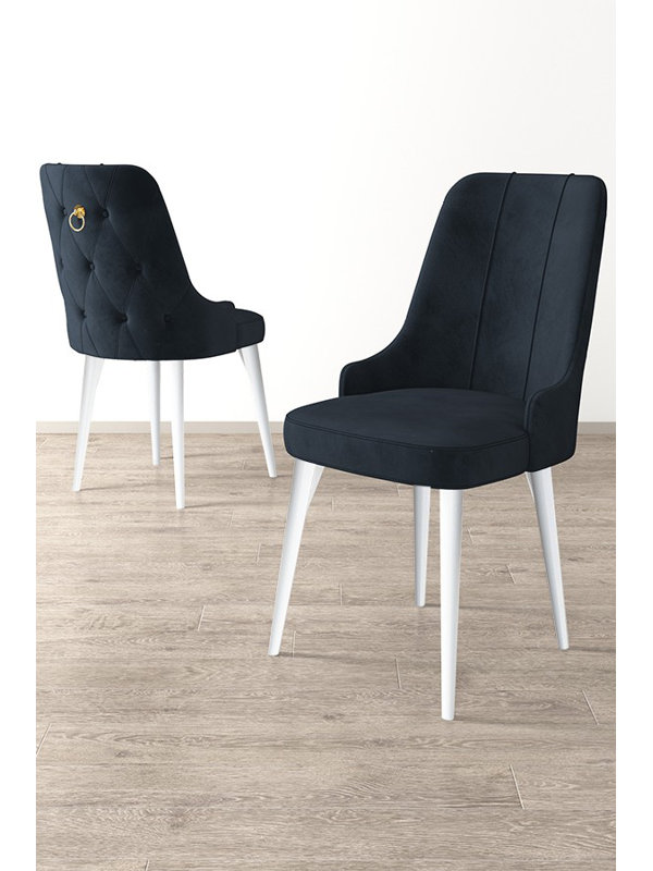 Ensemble de chaises modernes 6 pièces, anthracite et blanc, 18,1 po x 37,0 po x 18,1 po | Structure 100% métal, tissu Babyface, siège d'une hauteur de 18,5 po, hauteur des pieds de 17,0 po | Confortable dossier 22 en mousse et siège en mousse 28 po | Conception élégante et durable