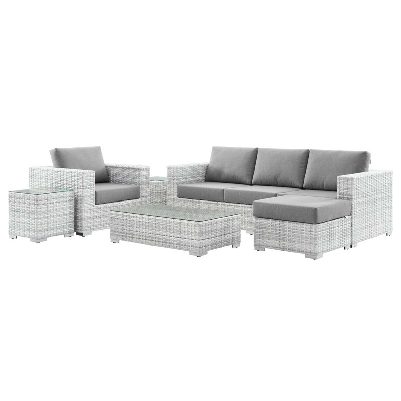 Modway Convene 6-Piece Outdoor Patio Set, Gray